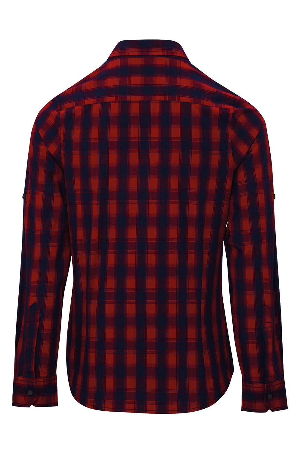 Artisan Collection RP350 Womens Mulligan Check Long Sleeve Button Down Shirt Red/Navy Blue Model Flat Back