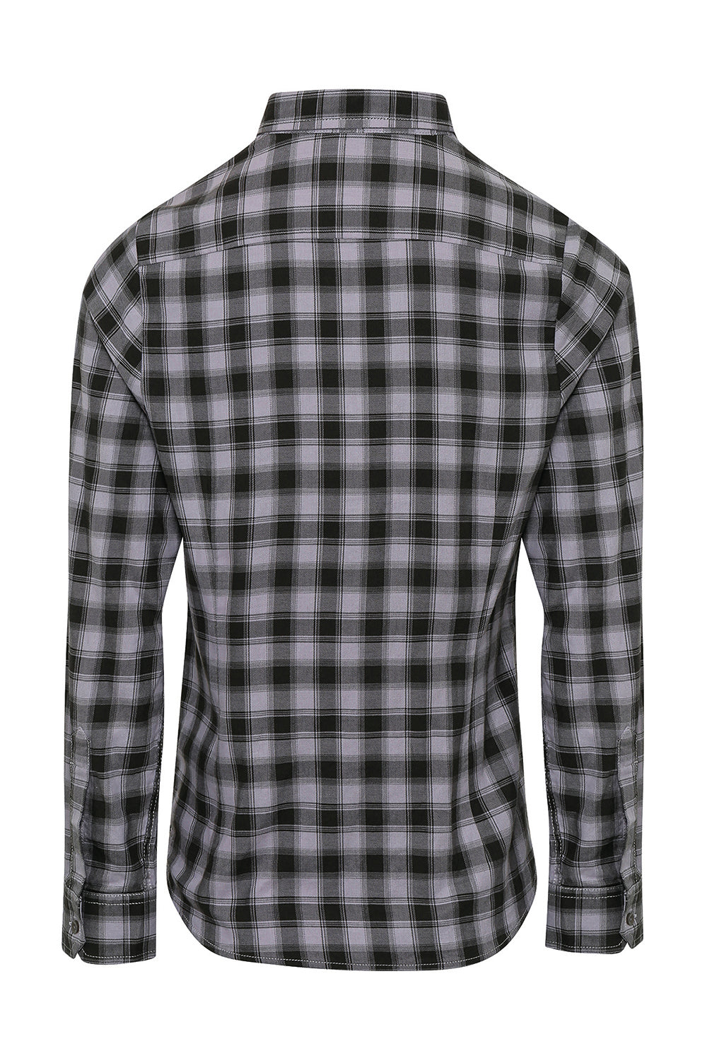 Artisan Collection RP350 Womens Mulligan Check Long Sleeve Button Down Shirt Steel Grey/Black Model Flat Back