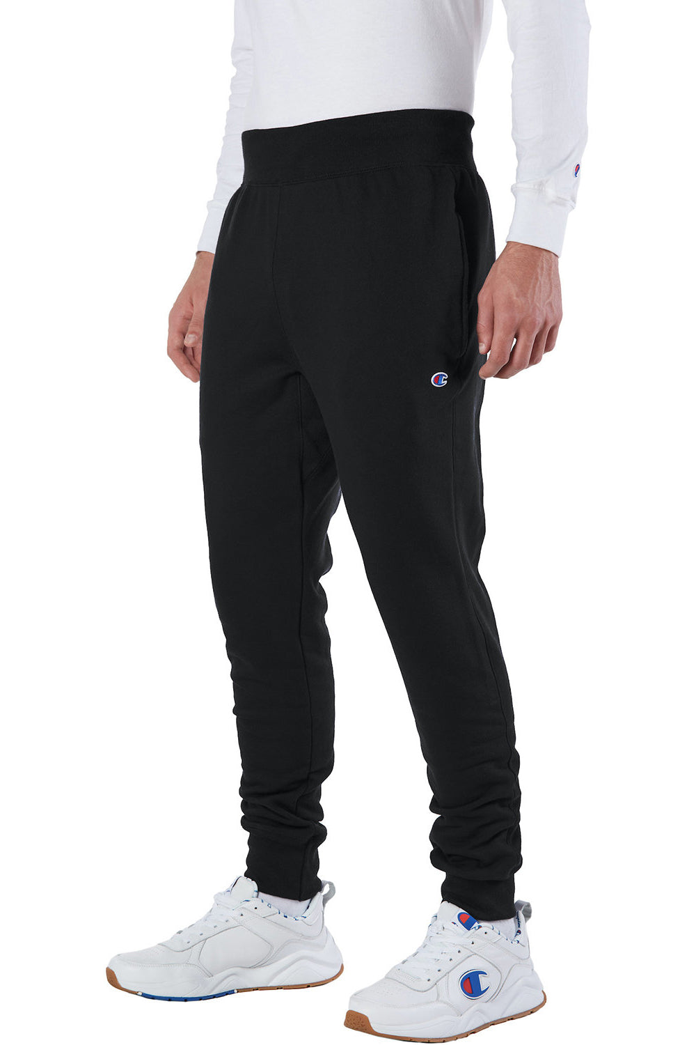 Champion RW25 Mens Reverse Weave Fleece Jogger Sweatpants w/ Pockets Black Model 3q