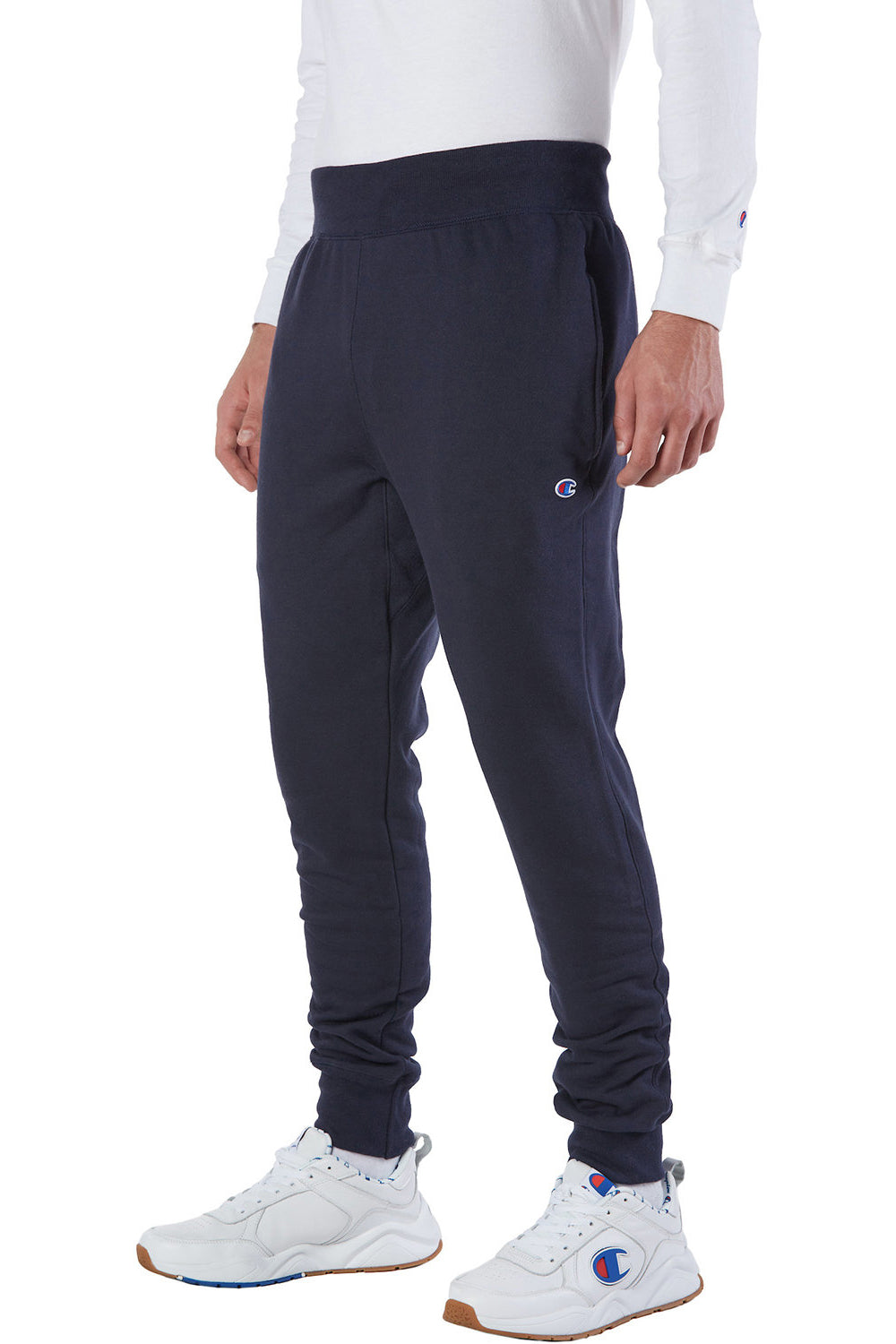 Champion RW25 Mens Reverse Weave Fleece Jogger Sweatpants w/ Pockets Navy Blue Model 3q