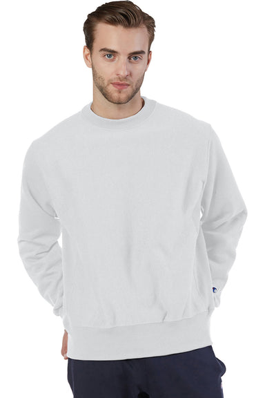 Champion S149/S1049 Mens Shrink Resistant Crewneck Sweatshirt Silver Grey Model Front