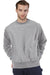 Champion S149/S1049 Mens Shrink Resistant Crewneck Sweatshirt Oxford Grey Model Front