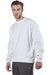 Champion S149/S1049 Mens Shrink Resistant Crewneck Sweatshirt White Model 3q