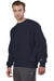 Champion S149/S1049 Mens Shrink Resistant Crewneck Sweatshirt Navy Blue Model 3q