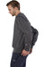 Champion S149/S1049 Mens Shrink Resistant Crewneck Sweatshirt Heather Charcoal Grey Model Side