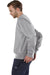 Champion S149/S1049 Mens Shrink Resistant Crewneck Sweatshirt Oxford Grey Model Side