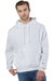 Champion S101/S1051 Mens Shrink Resistant Hooded Sweatshirt Hoodie w/ Pouch Pocket White Model Front