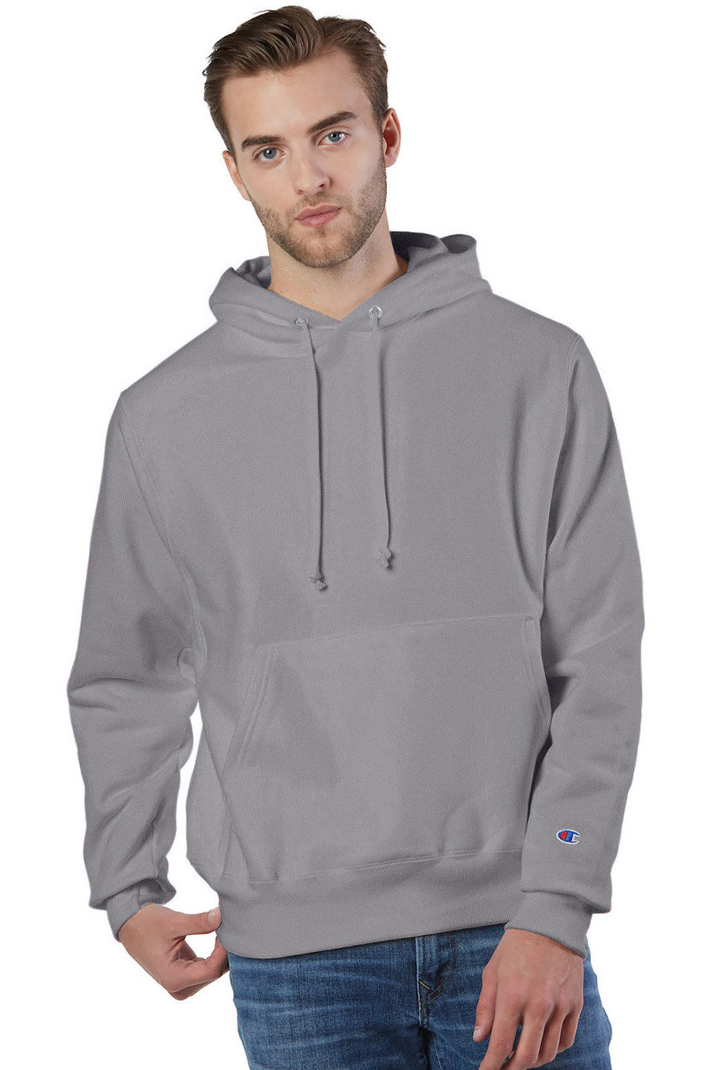 Champion S101/S1051 Mens Stone Grey Shrink Resistant Hooded
