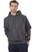 Champion S101/S1051 Mens Shrink Resistant Hooded Sweatshirt Hoodie w/ Pouch Pocket Heather Charcoal Grey Model Front
