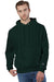 Champion S101/S1051 Mens Shrink Resistant Hooded Sweatshirt Hoodie w/ Pouch Pocket Dark Green Model Front