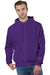 Champion S101/S1051 Mens Shrink Resistant Hooded Sweatshirt Hoodie w/ Pouch Pocket Purple Model Front