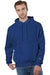Champion S101/S1051 Mens Shrink Resistant Hooded Sweatshirt Hoodie w/ Pouch Pocket Athletic Royal Blue Model Front
