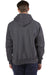 Champion S101/S1051 Mens Shrink Resistant Hooded Sweatshirt Hoodie w/ Pouch Pocket Heather Charcoal Grey Model Back