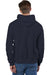 Champion S101/S1051 Mens Shrink Resistant Hooded Sweatshirt Hoodie w/ Pouch Pocket Navy Blue Model Back