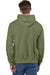 Champion S101/S1051 Mens Shrink Resistant Hooded Sweatshirt Hoodie w/ Pouch Pocket Fresh Olive Green Model Back