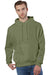Champion S101/S1051 Mens Shrink Resistant Hooded Sweatshirt Hoodie w/ Pouch Pocket Fresh Olive Green Model Front
