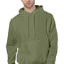 Champion Mens Shrink Resistant Hooded Sweatshirt Hoodie w/ Pouch Pocket - Fresh Olive Green