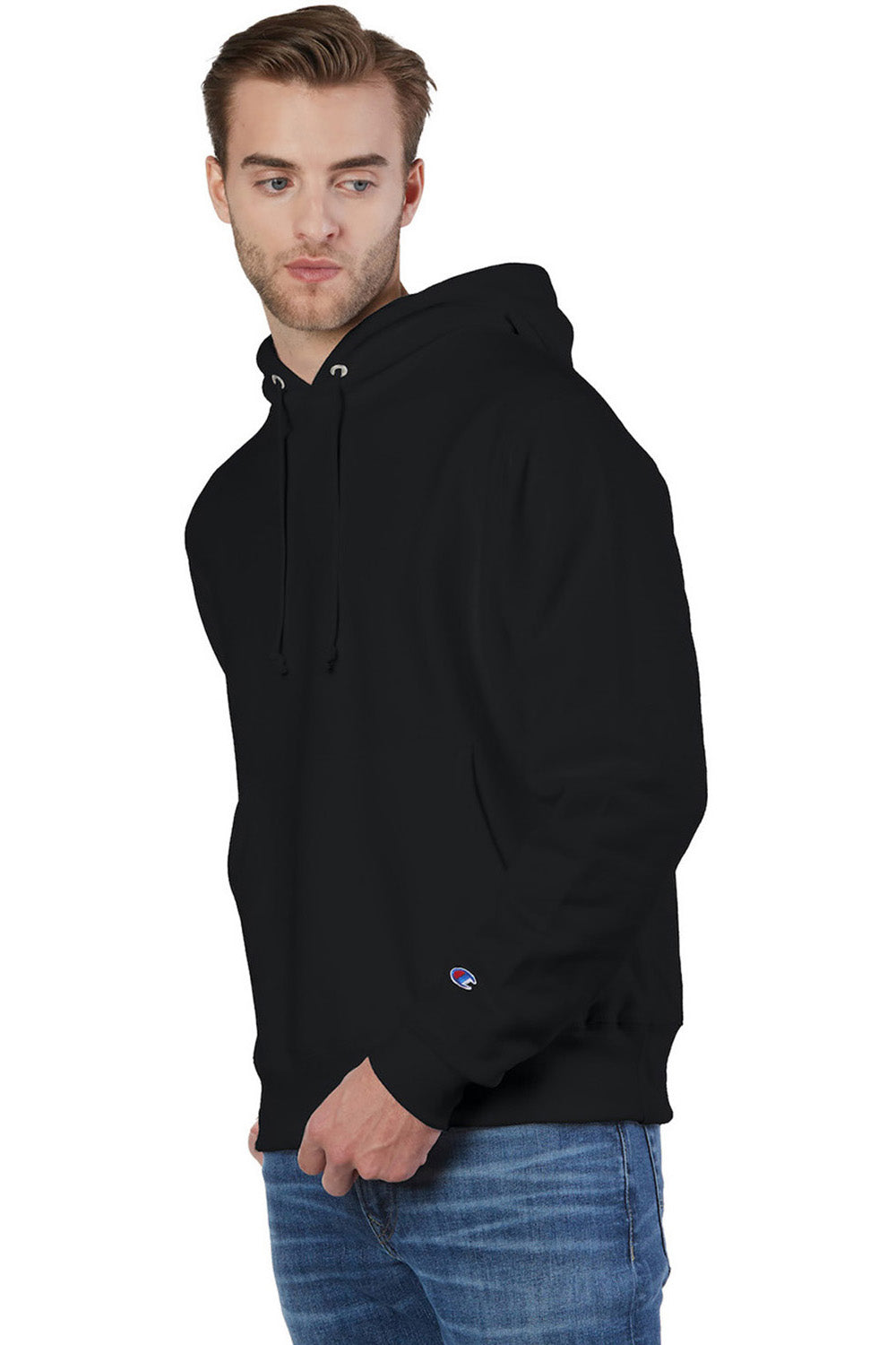 Champion S101/S1051 Mens Shrink Resistant Hooded Sweatshirt Hoodie w/ Pouch Pocket Black Model 3q