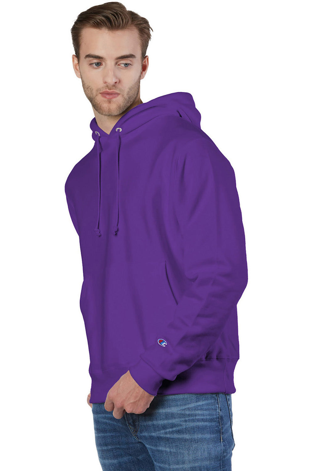Champion S101/S1051 Mens Shrink Resistant Hooded Sweatshirt Hoodie w/ Pouch Pocket Purple Model 3q