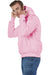 Champion S101/S1051 Mens Shrink Resistant Hooded Sweatshirt Hoodie w/ Pouch Pocket Candy Pink Model Side