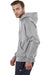 Champion S101/S1051 Mens Shrink Resistant Hooded Sweatshirt Hoodie w/ Pouch Pocket Oxford Grey Model Side