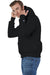 Champion S101/S1051 Mens Shrink Resistant Hooded Sweatshirt Hoodie w/ Pouch Pocket Black Model Side