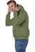 Champion S101/S1051 Mens Shrink Resistant Hooded Sweatshirt Hoodie w/ Pouch Pocket Fresh Olive Green Model Side