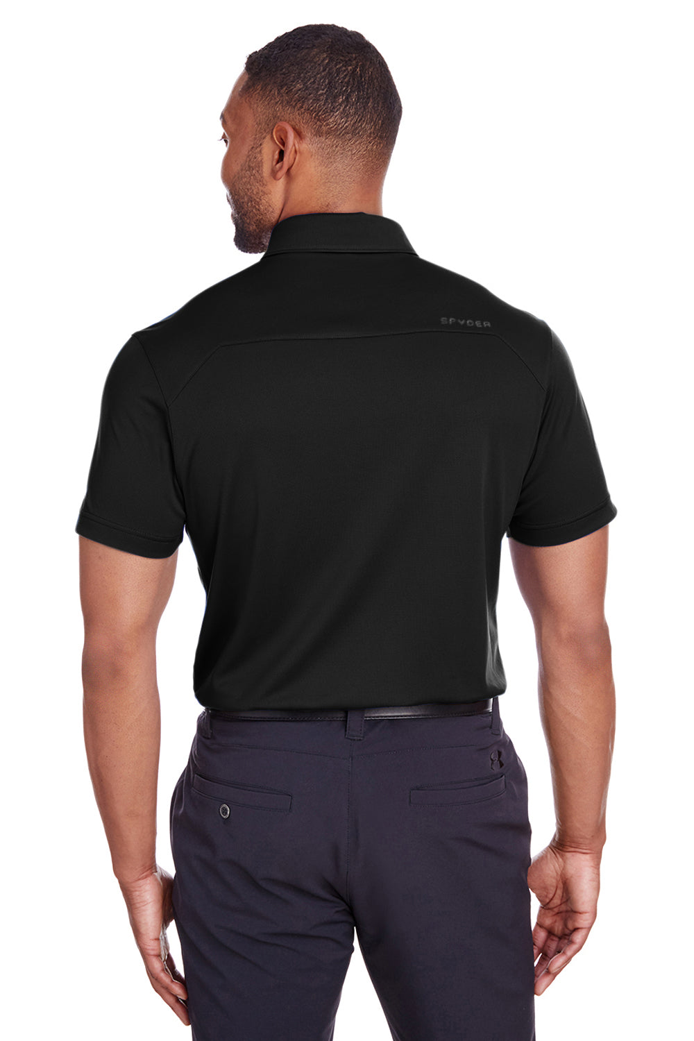 Spyder S16532 Mens Freestyle Short Sleeve Polo Shirt Black Model Back
