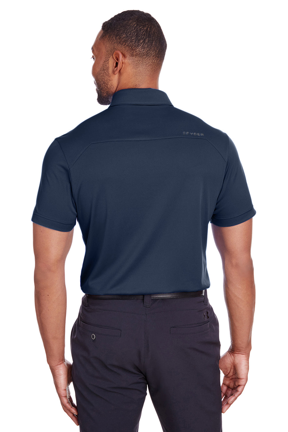 Spyder S16532 Mens Freestyle Short Sleeve Polo Shirt Frontier Blue Model Back