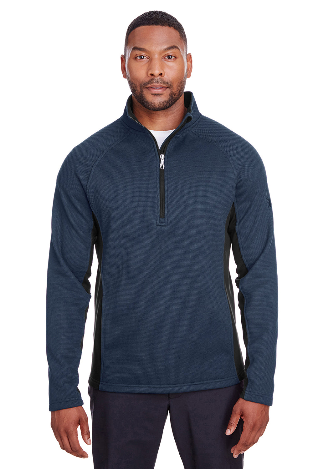 Spyder S16561 Mens Constant 1/4 Zip Sweater Frontier Blue Model Front