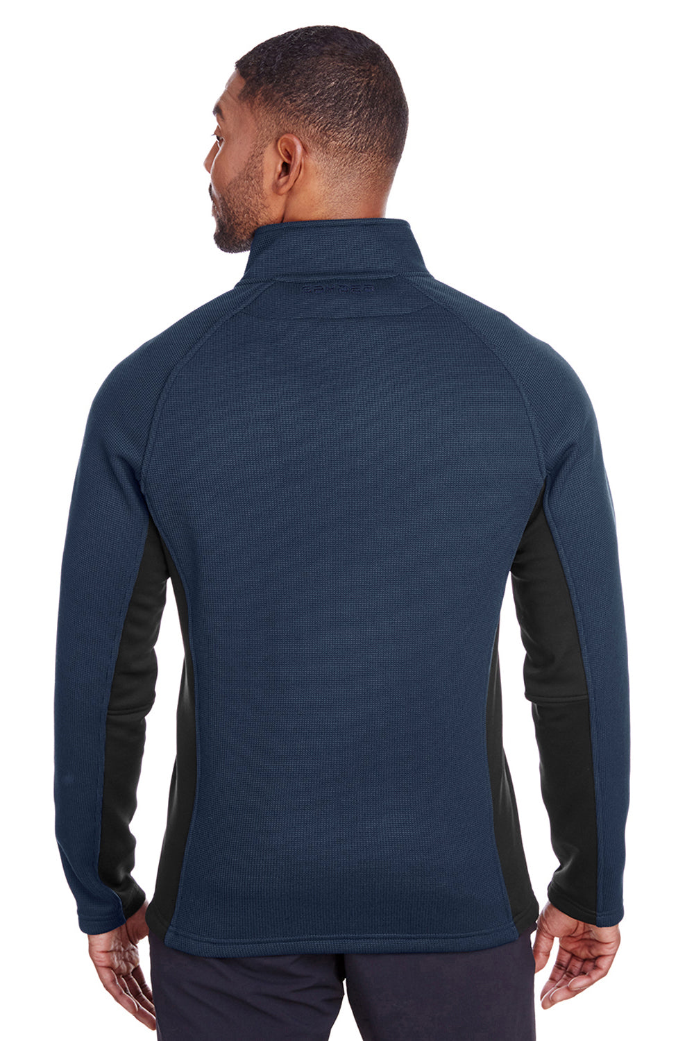 Spyder S16561 Mens Constant 1/4 Zip Sweater Frontier Blue Model Back