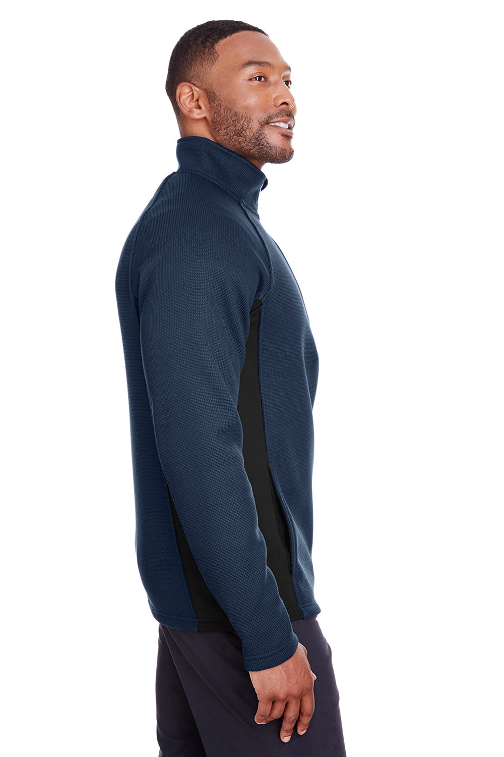 Spyder S16561 Mens Constant 1/4 Zip Sweater Frontier Blue Model Side