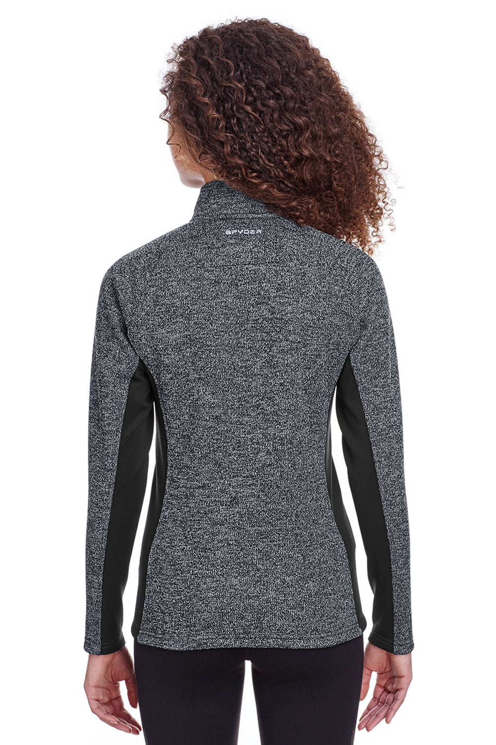 Spyder S16562 Womens Constant 1/4 Zip Sweater Heather Black Model Back