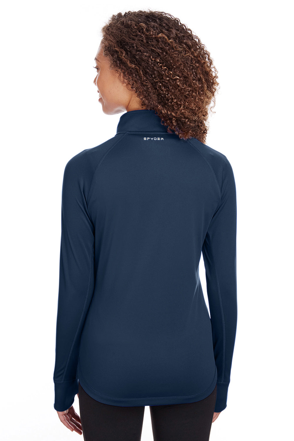 Spyder S16798 Womens Freestyle 1/4 Zip Sweatshirt Frontier Blue Model Back