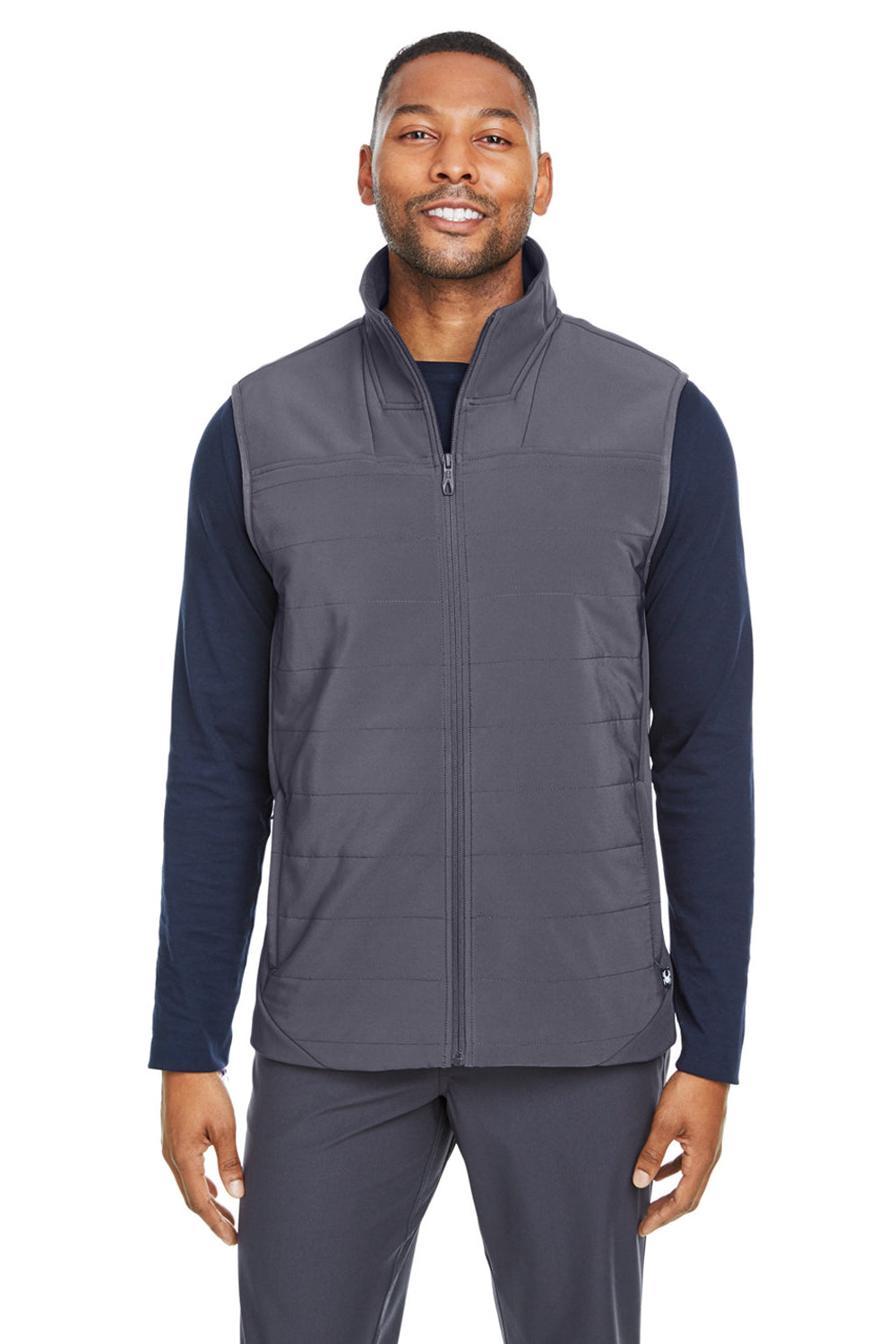 Spyder S17028 Mens Transit Full Zip Vest Polar Grey Model Front