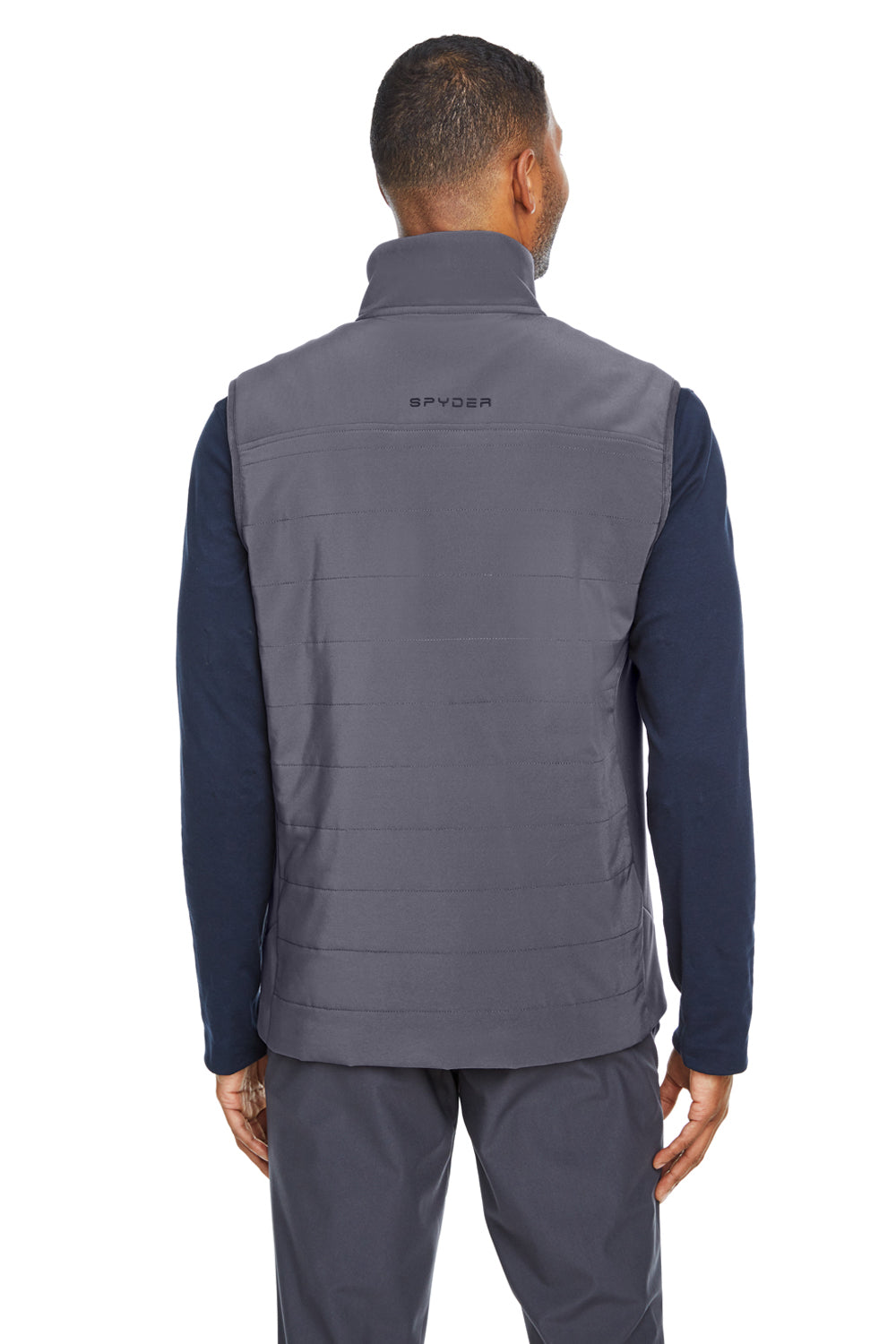 Spyder S17028 Mens Transit Full Zip Vest Polar Grey Model Back