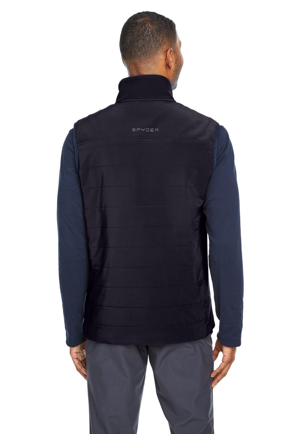 Spyder S17028 Mens Transit Full Zip Vest Black Model Back