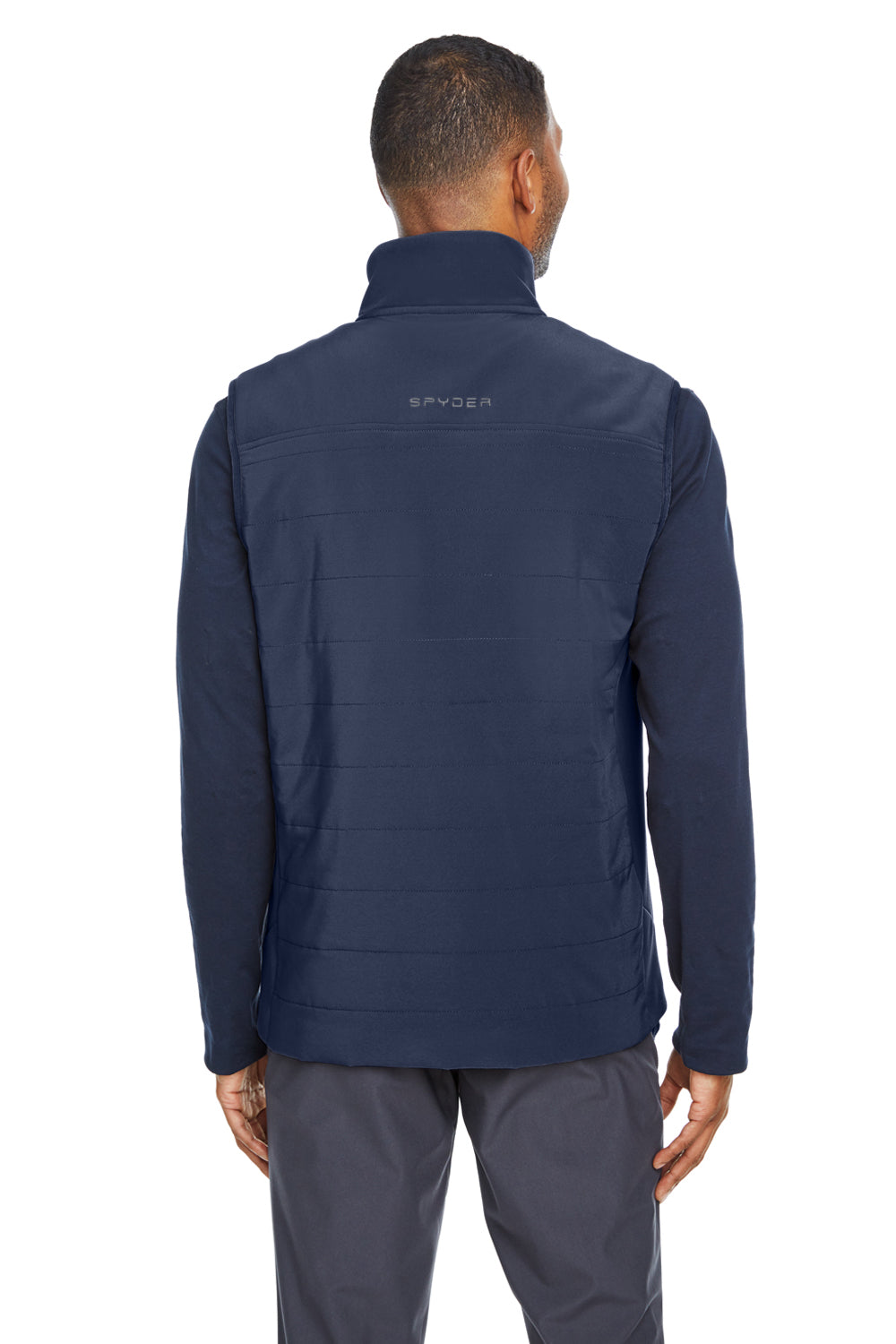 Spyder S17028 Mens Transit Full Zip Vest Frontier Blue Model Back