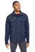 Spyder S17030 Mens Transit Full Snap Down Shirt Jacket Frontier Blue Model Front