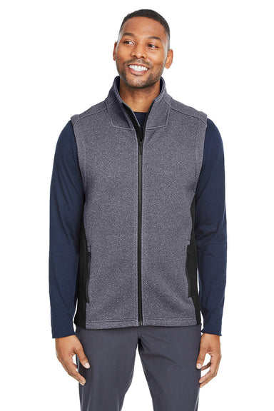 Spyder S17274 Mens Pursuit Full Zip Vest Heather Frontier Blue/Black Model Front