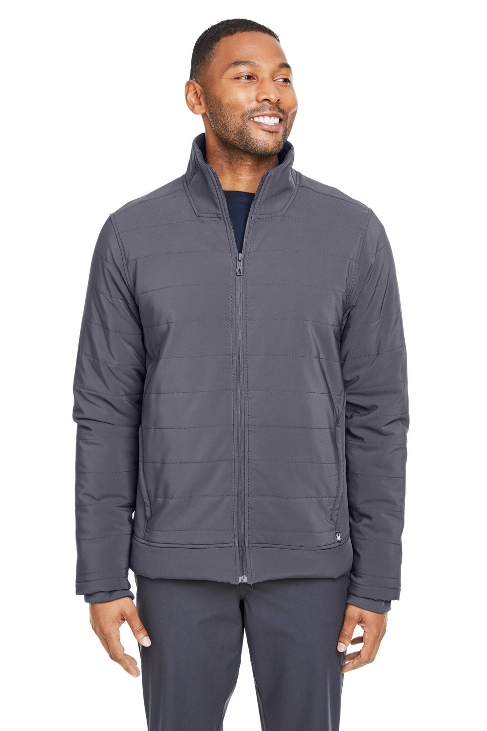 Spyder S17302 Mens Transit Full Zip Jacket Polar Grey Model Front