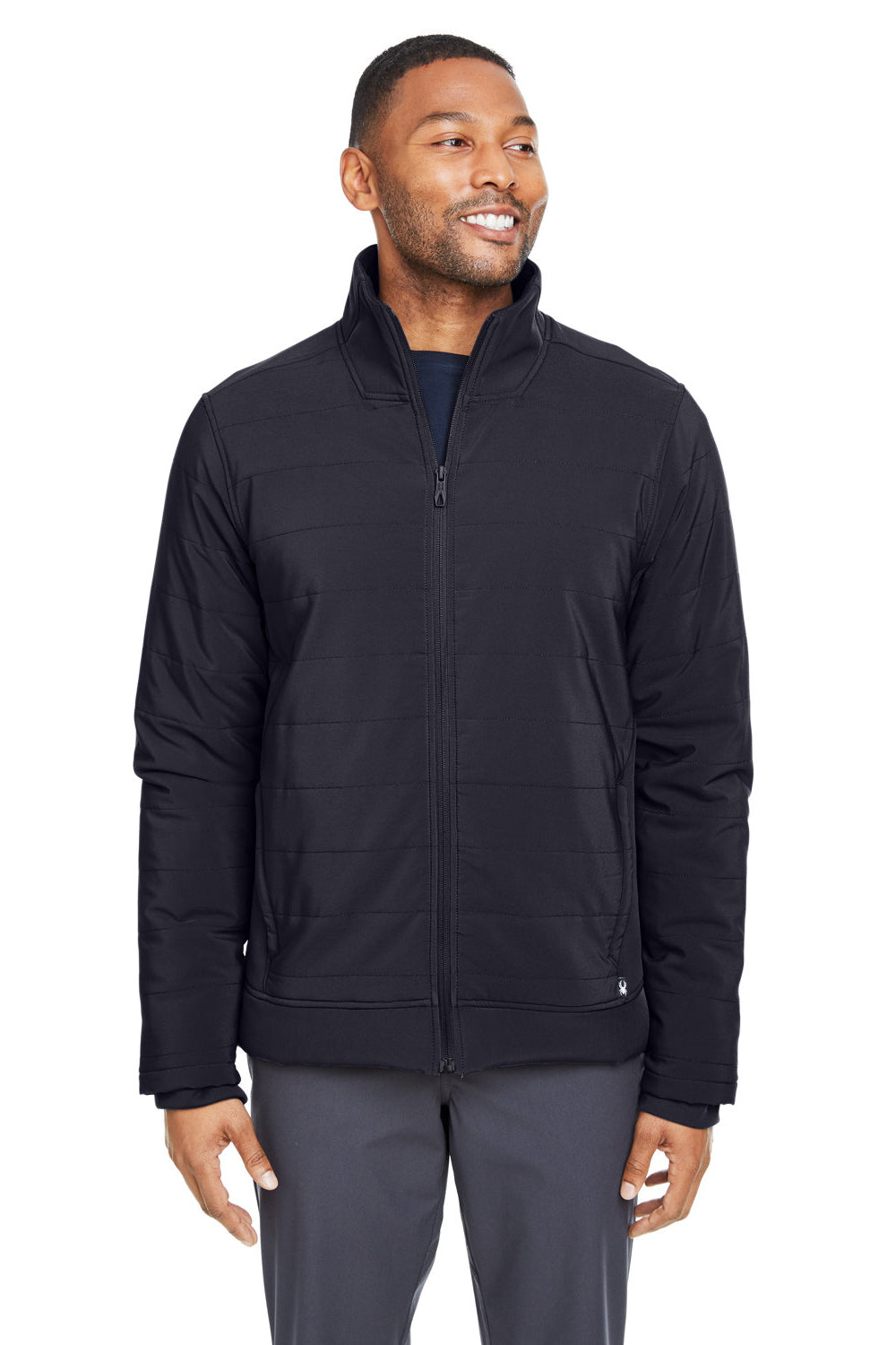 Spyder S17302 Mens Transit Full Zip Jacket Black Model Front