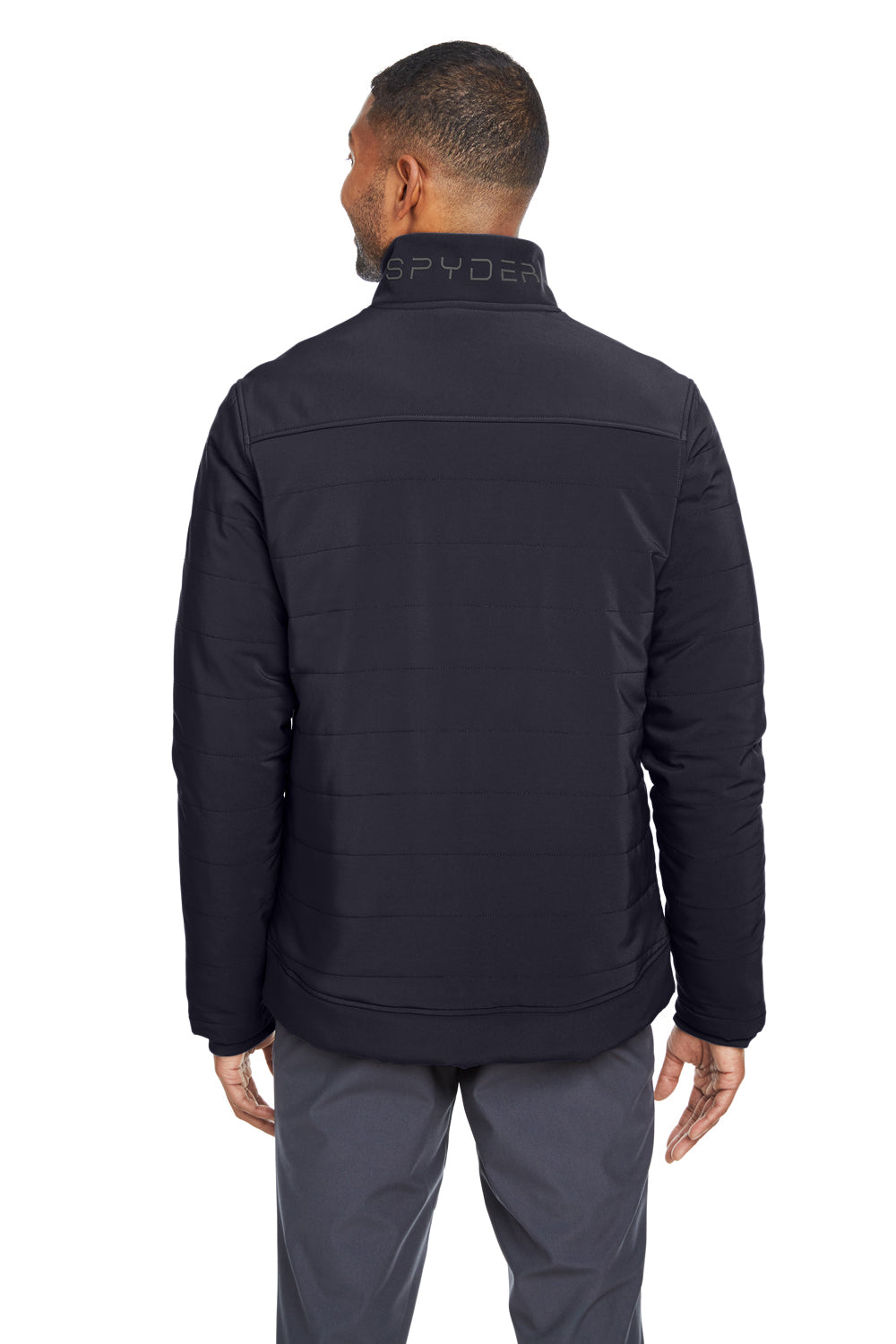 Spyder S17302 Mens Transit Full Zip Jacket Black Model Back