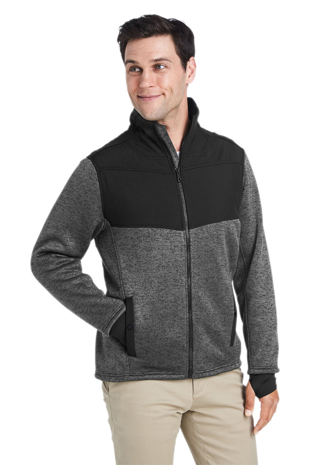 Spyder S17740 Mens Passage Full Zip Sweater Jacket Polar Grey Powder/Black Model 3q