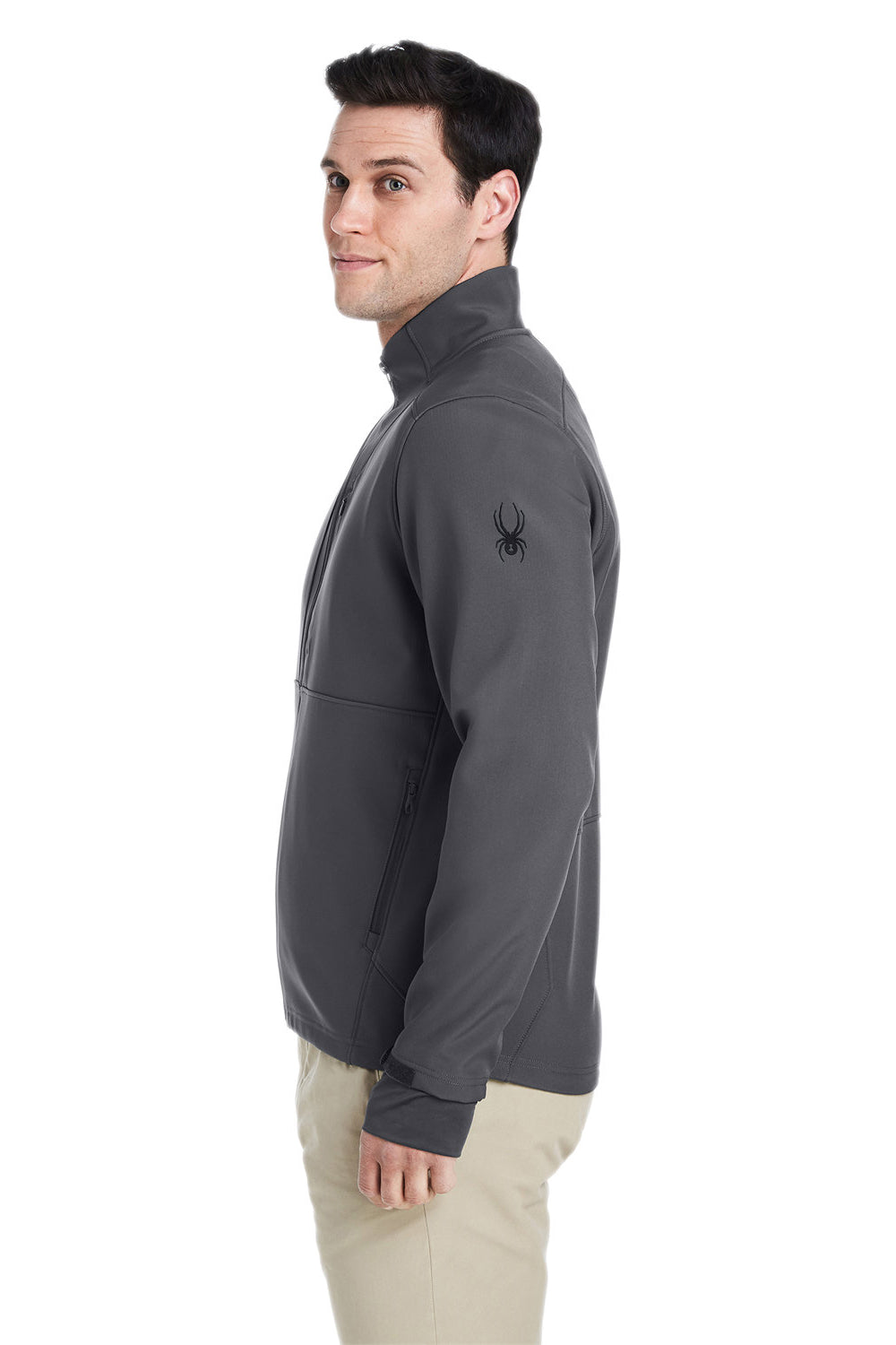 Spyder S17742 Mens Touring Full Zip Jacket Polar Grey Model Side