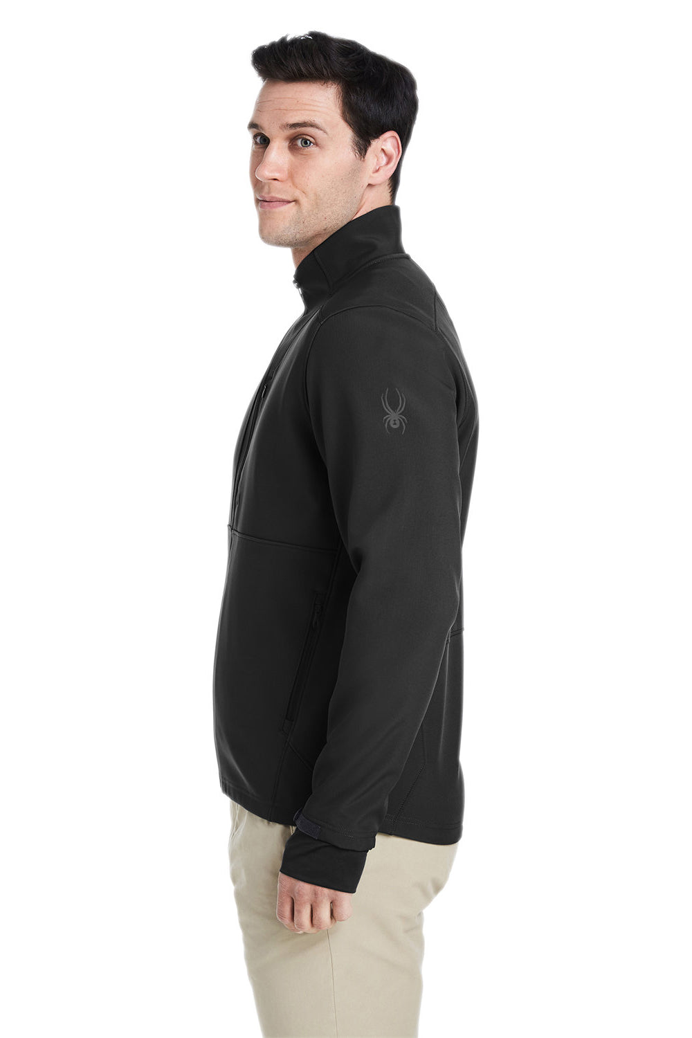 Spyder S17742 Mens Touring Full Zip Jacket Black Model Side