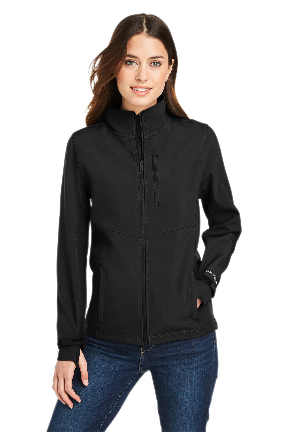 Spyder S17743 Womens Touring Full Zip Jacket Black Model Front