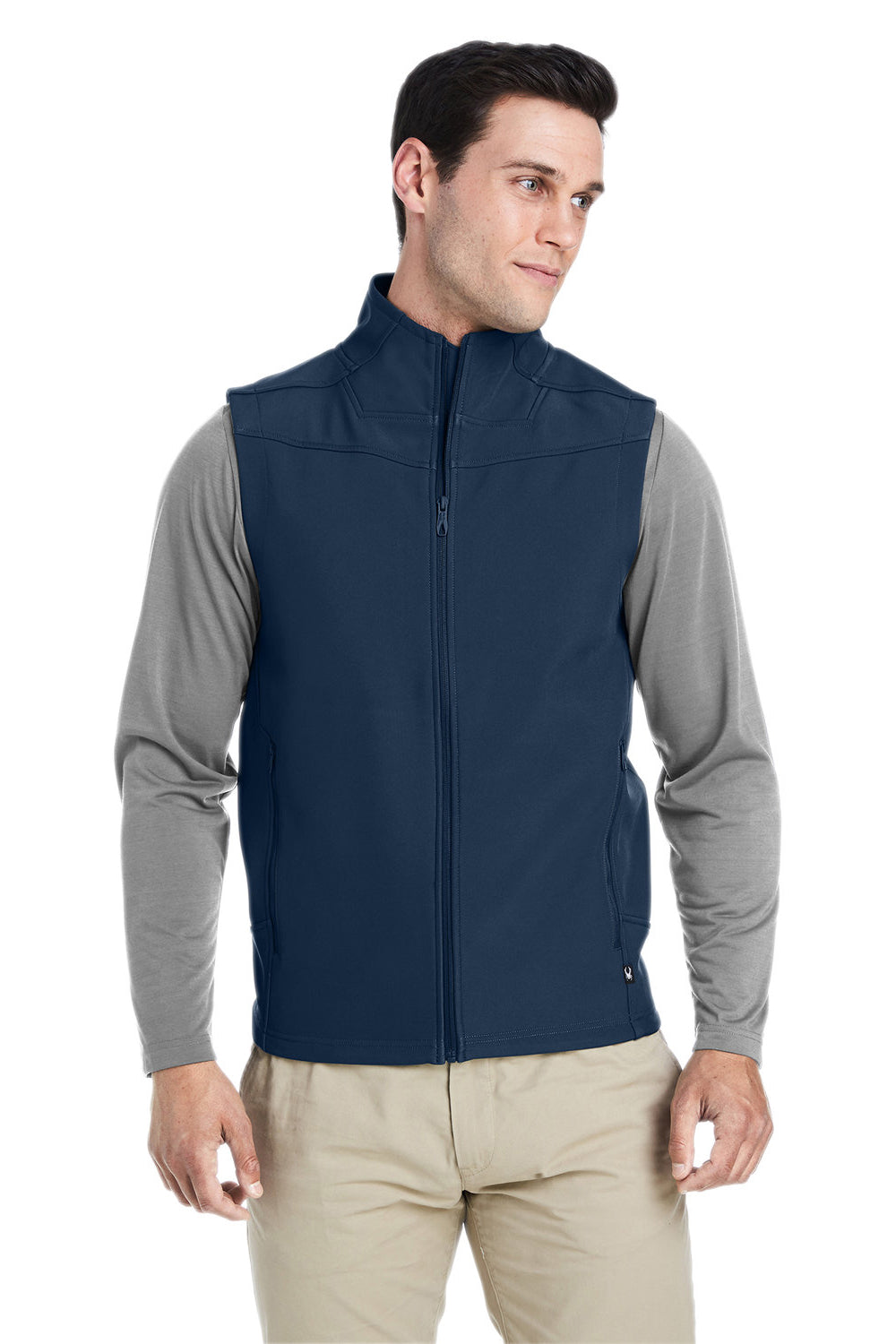 Spyder S17749 Mens Touring Full Zip Vest Frontier Blue Model Front