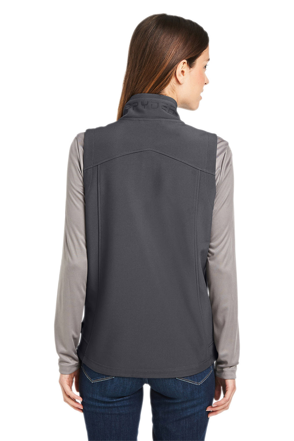 Spyder S17907 Womens Touring Full Zip Vest Polar Grey Model Back