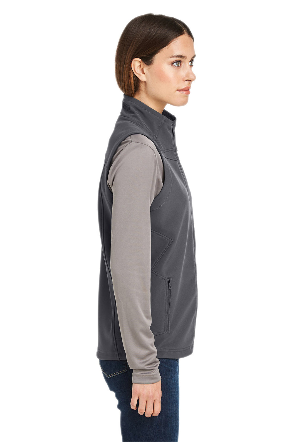 Spyder S17907 Womens Touring Full Zip Vest Polar Grey Model Side